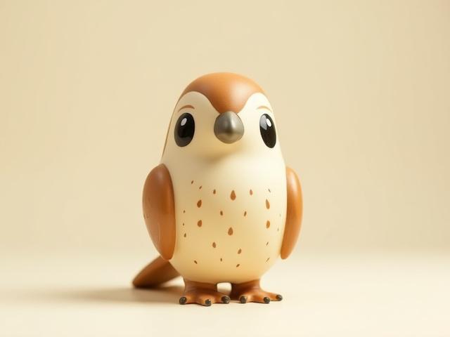 Das Falken Ton Maskottchen: eine stilisierte Falkenfigur aus Ton