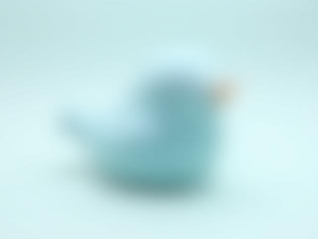 Kleine blaue Keramikvogelfigur, handgefertigt